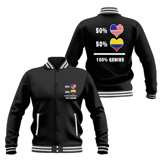 USA x Colombia Varsity Jacket – Colombian American Pride Baseball Jacket