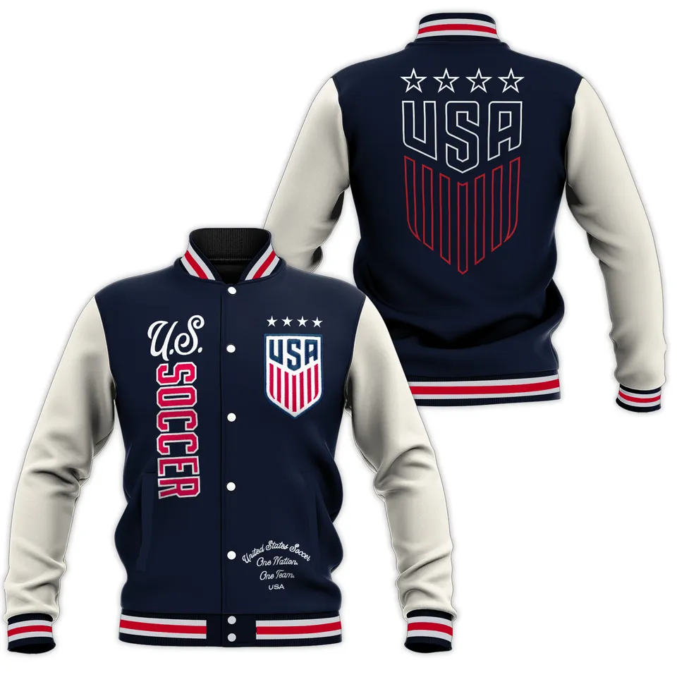 USA Soccer Varsity Jacket – American Soccer Fan Baseball Jacket