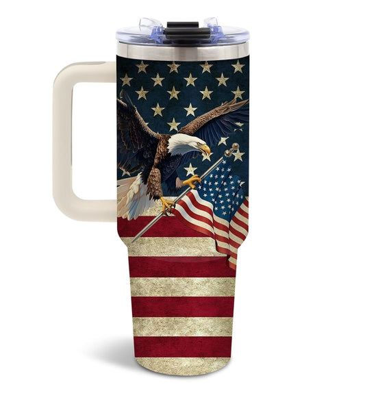 LIMITED EDITION - NEW CUSTOMIZED | EAGLE PATRIOTIC USA FLAG TUMBLER CUP