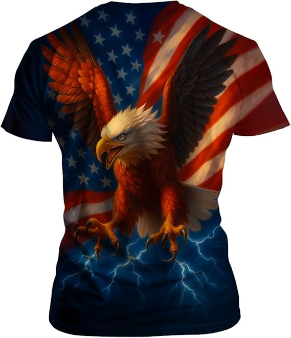 Power of Liberty: Lightning Strike American Eagle Graphic Tee
