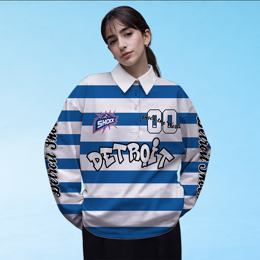 LIMITED EDITION - NEW CUSTOMIZED WNBA15 DTS DE SHOCK LONG SLEEVE POLO