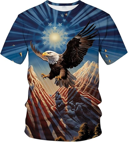 Rays of Liberty: Patriotic Eagle & Starburst Horizon Tee
