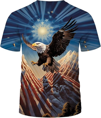 Rays of Liberty: Patriotic Eagle & Starburst Horizon Tee