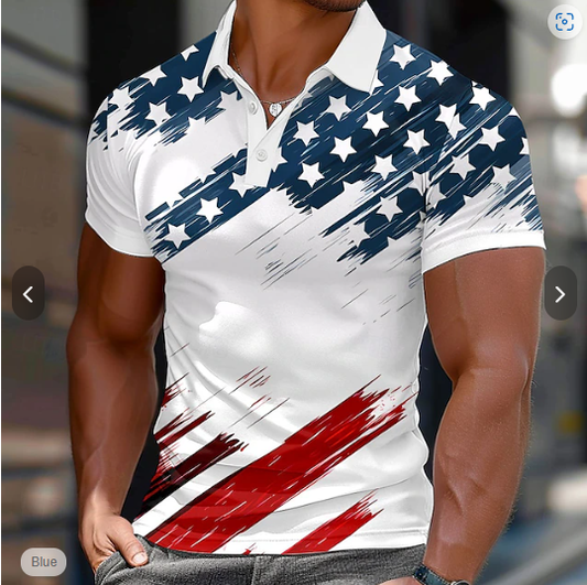 LIMITED EDITION - NEW CUSTOMIZED USA FLAG PATRIOTIC POLO