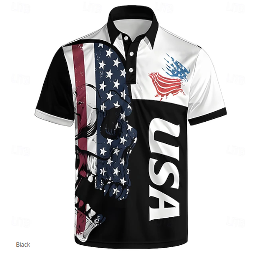 LIMITED EDITION - NEW CUSTOMIZED USA FLAG PATRIOTIC POLO