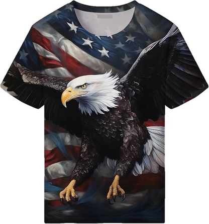 Old Glory: Classic Bold American Eagle & Stars and Stripes Tee