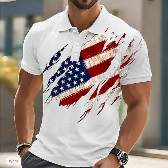 LIMITED EDITION - NEW CUSTOMIZED USA FLAG PATRIOTIC POLO
