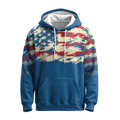 Faded Blue USA Flag 3D Hoodie & Sweatshirt
