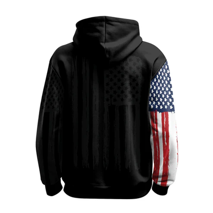 Minimalist Black USA Flag Sleeve 3D Apparel (Hoodie, Zipper & Sweatshirt)