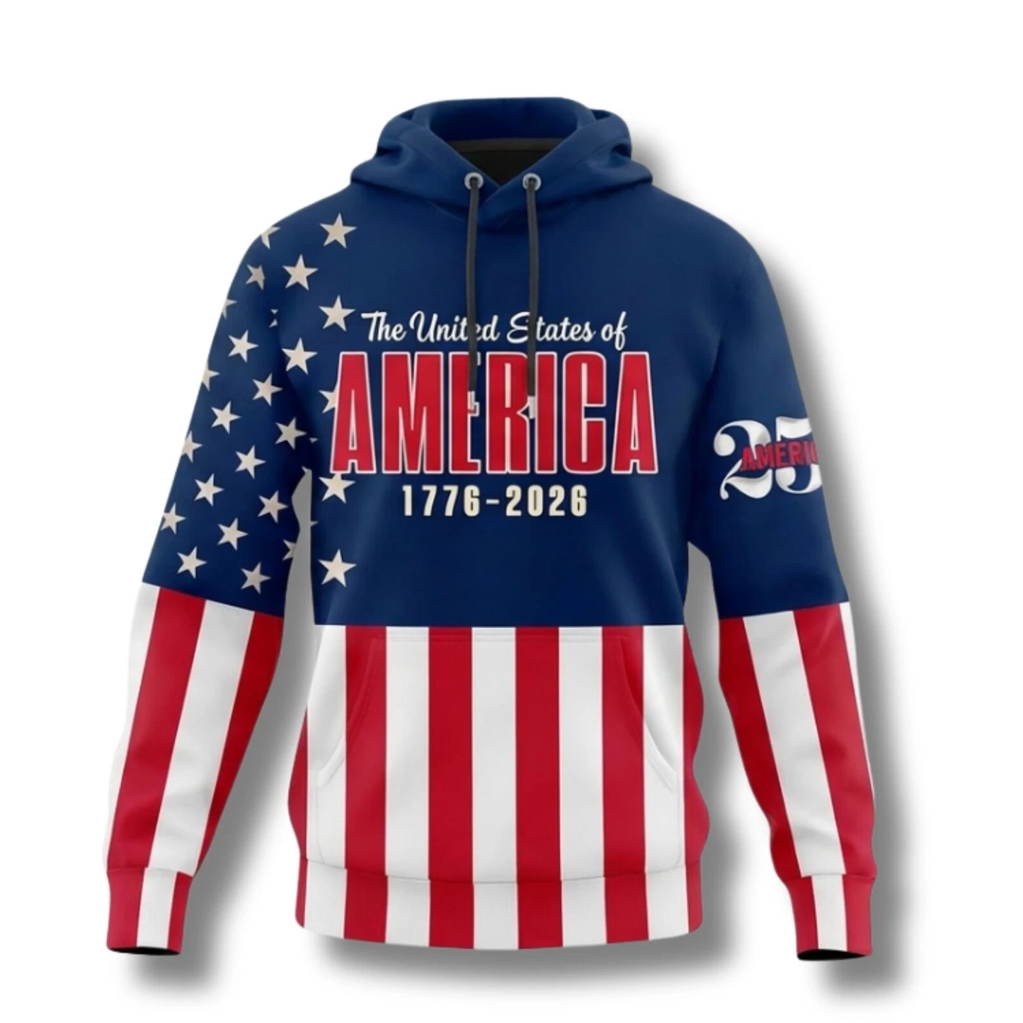 USA 250th Anniversary 1776-2026 3D Apparel (Hoodie, Zipper & Sweatshirt)